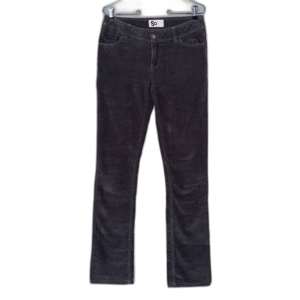 Y2K SO Jeans Corduroy Pants Women's Size 5 Curvy Skinny Dark Gray